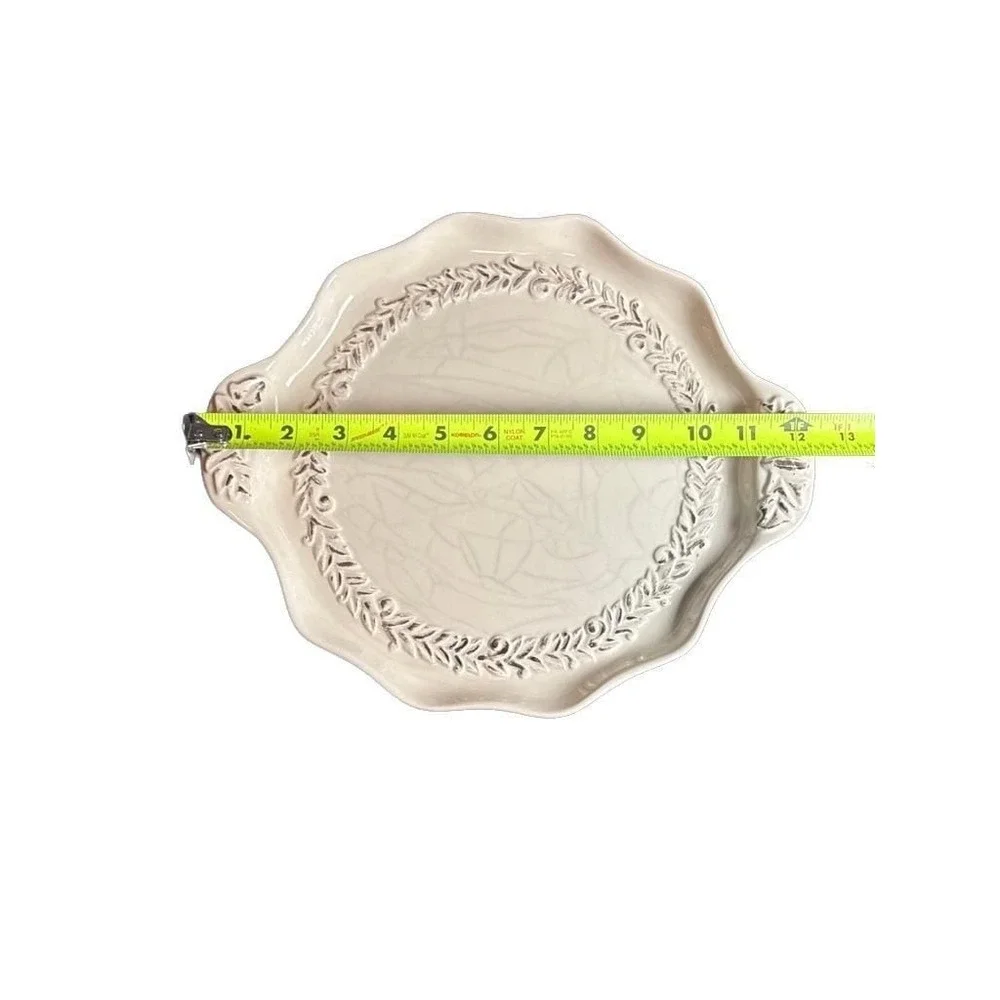 Temp-tations by Tara Verona White Cranberry Relish Tray Platter with Handles